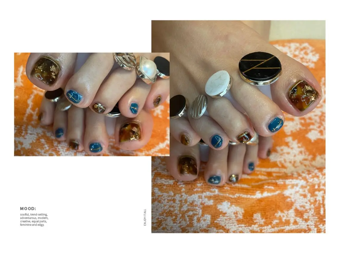 ネイル フットネイル ゴールド NAIL★M 真紀のネイルデザイン