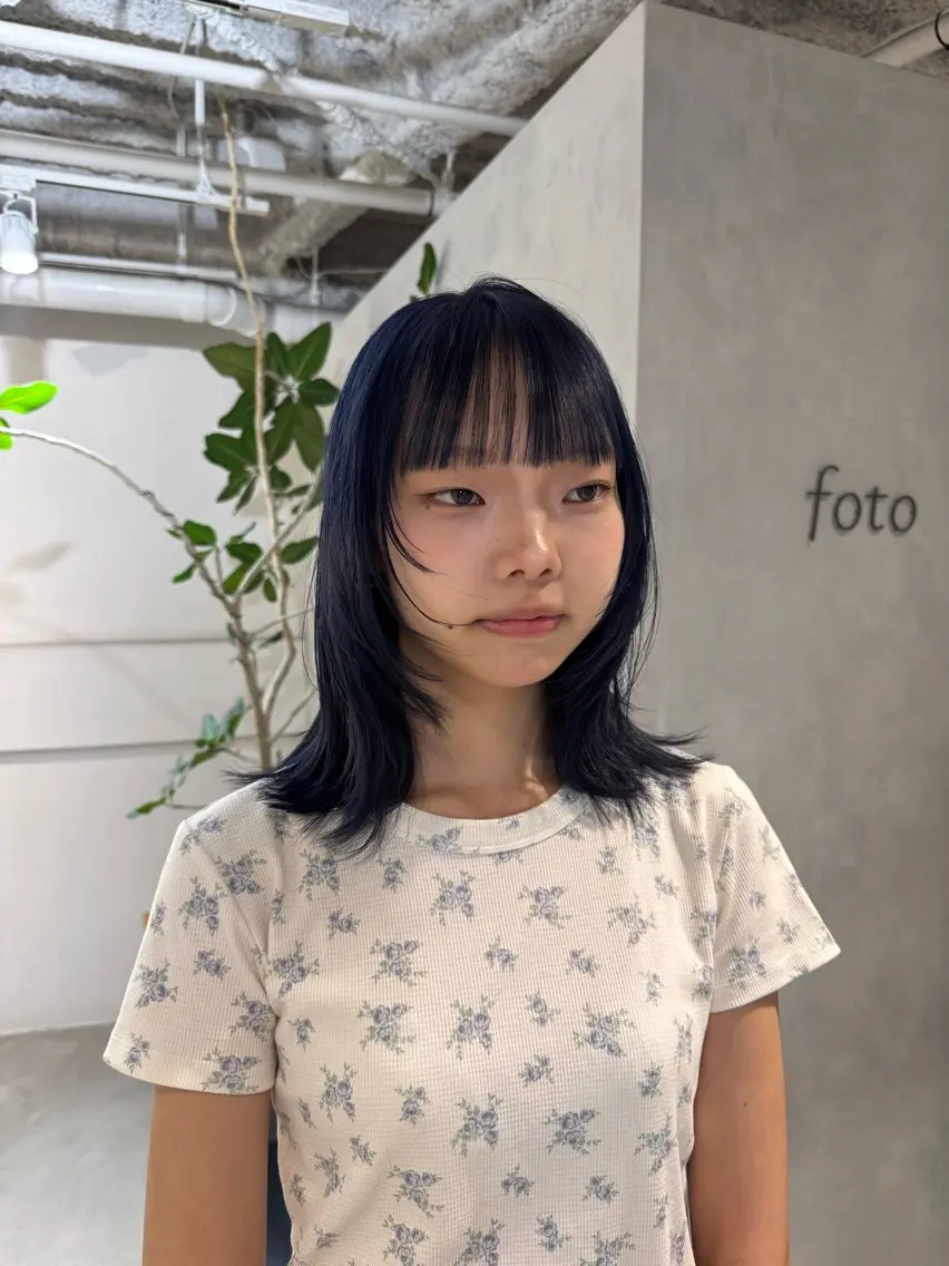 セミロング ヘアアレンジ カット ヘアカラー トリートメント 新宿/顔周りカット +レイヤー=しずく♩のヘアスタイル
