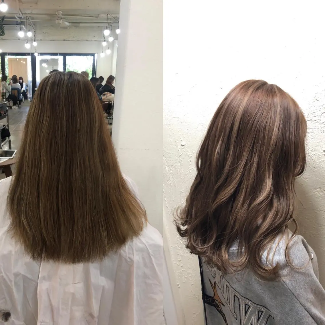 セミロング カット ヘアカラー トリートメント 艶カラー🩵💛 NANAのヘアスタイル