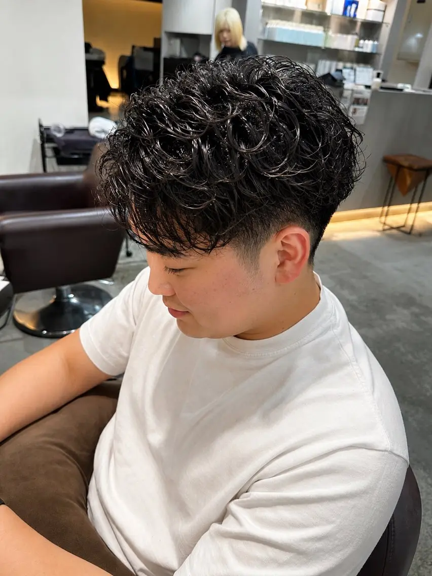 ショート パーマ メンズ カット パーマ メンズカット/シャド ウパーマ/URYUのヘアスタイル