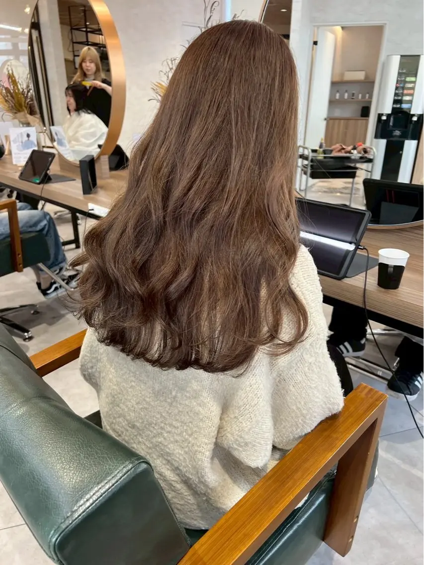 ロング カラー ブラウンカラー ヘアカラー レイヤー✂︎ぷつボブ 艶カラー🤍noaのヘアスタイル
