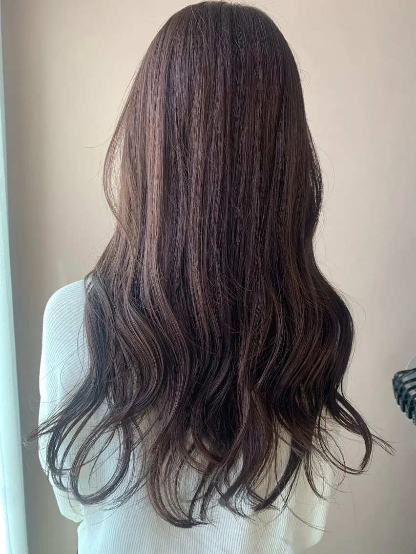 ロング カラー ブリーチ ラベンダーカラー ブリーチなしカラー hubhair レイヤー/透明感のヘアスタイル