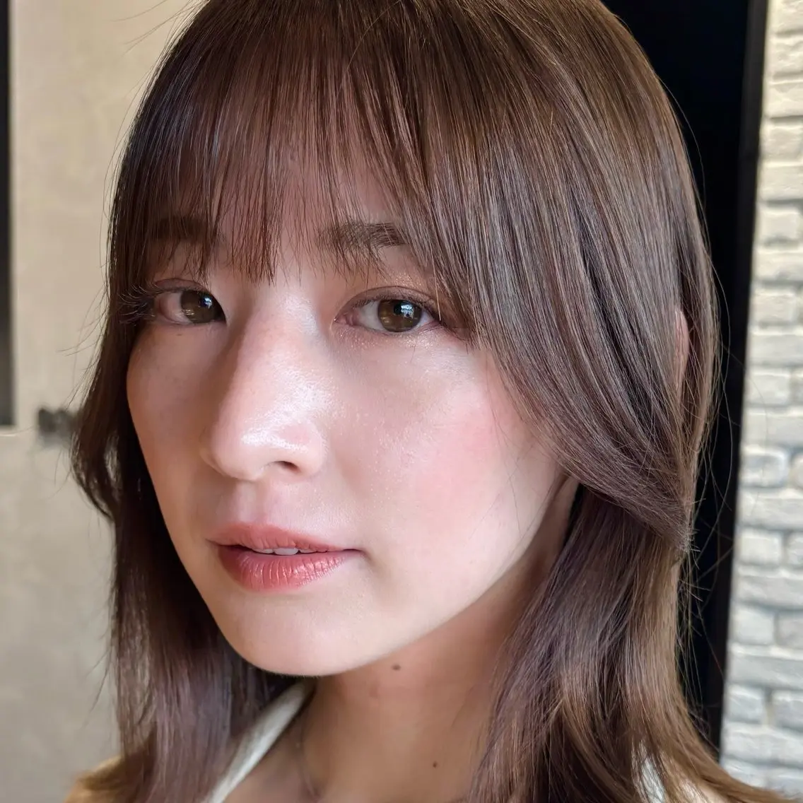 ミディアム カラー ベージュカラー ブリーチ ブリーチなしカラー 似合わせカット シースルーバング カット ヘアカラー トリートメント 顔まわり🥨レイヤー /透明感/水口舞奈のヘアスタイル