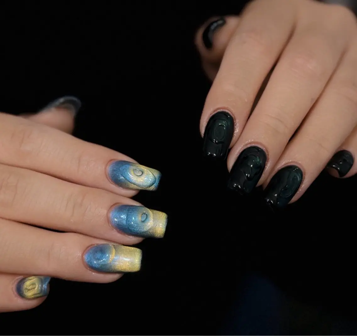 ネイル 長さ出し ジェルネイル マグネットネイル メンズネイル ニュアンスネイル ハンドネイル MIMnail メンズネイリストのネイルデザイン