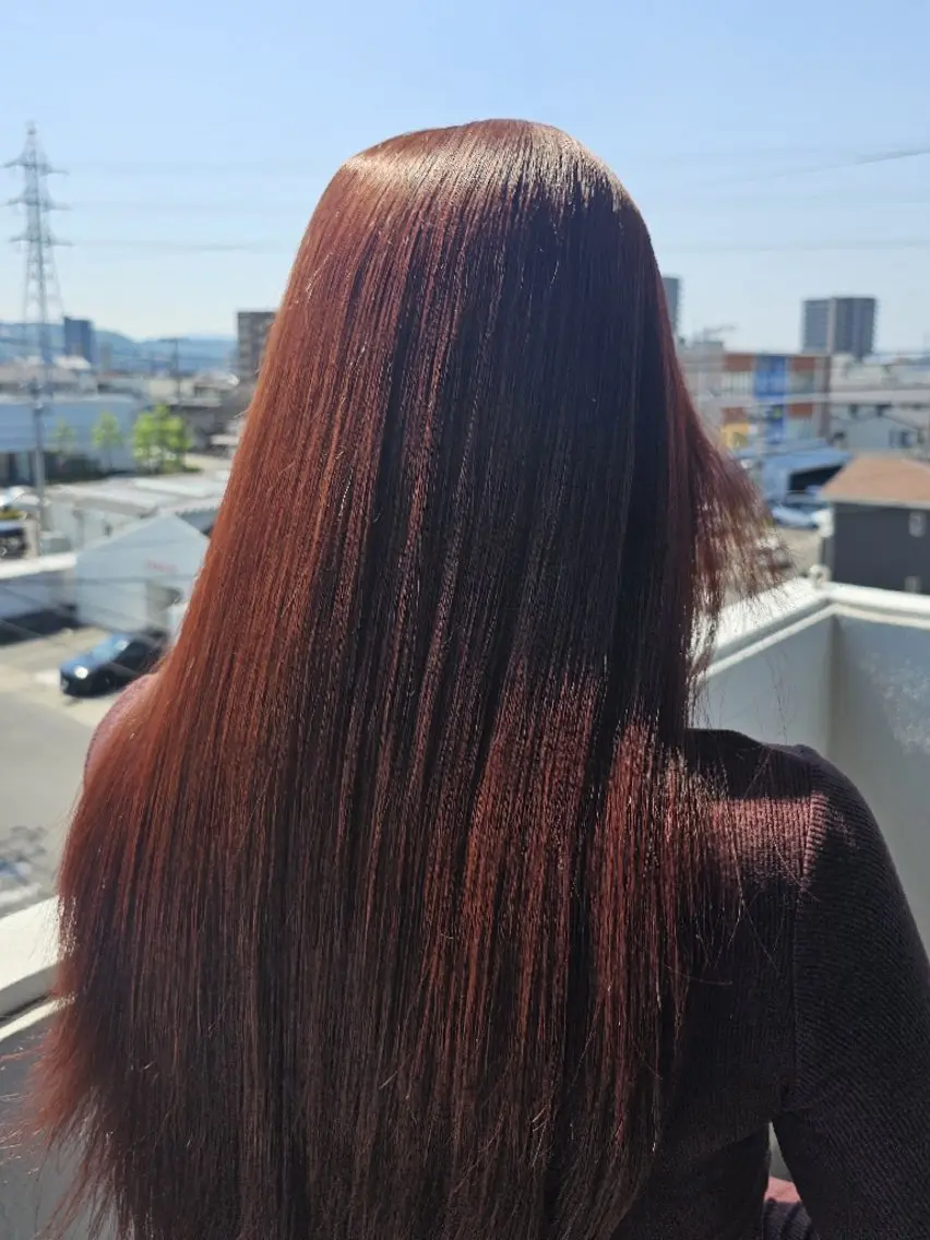 ロング カット ヘアカラー 縮毛矯正 Yuki @美容室あのんのヘアスタイル