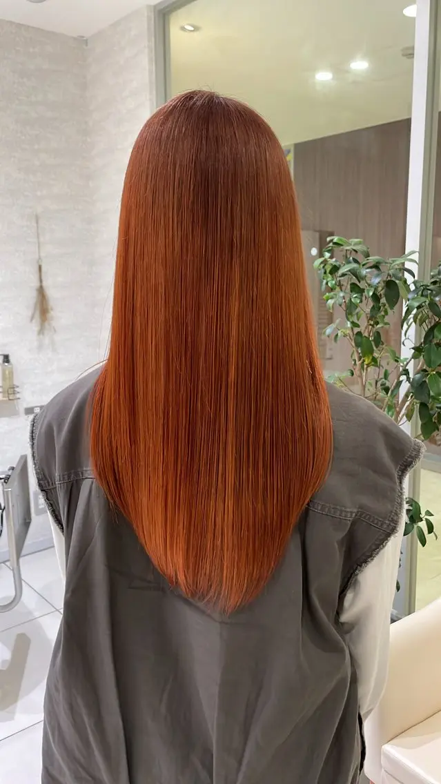 カラー オレンジ ヘアカラー 🫧L`pul🫧 yuiのヘアスタイル