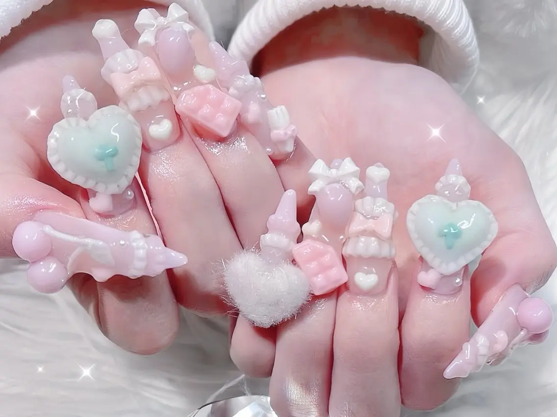 ネイル アニマル柄 べっ甲ネイル ブルー ボルドー ブラウン ハンドネイル Rin Nail 新大久保店のネイルデザイン