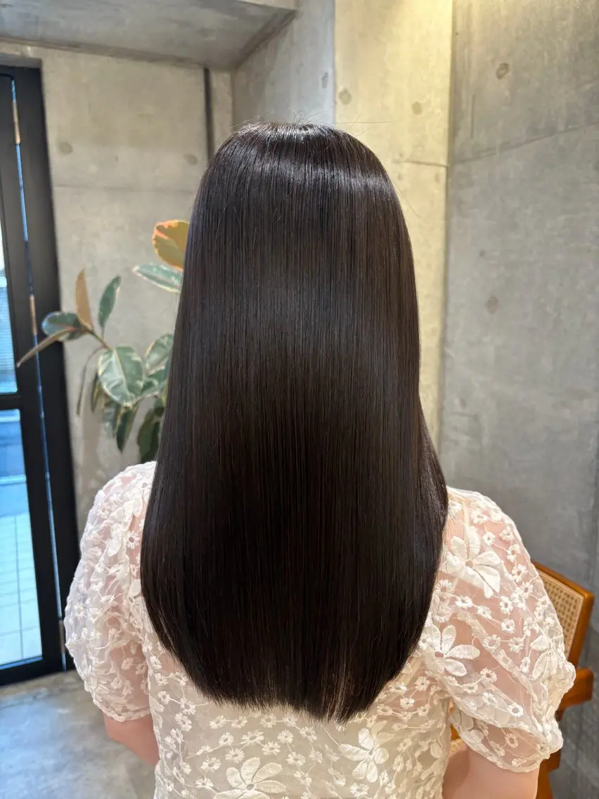 ロング 縮毛矯正 こぐれ みさきのヘアスタイル