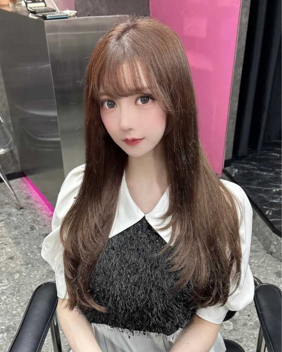 カラー ダブルカラー nanaka 🤍韓国ワンホンヘアのヘアスタイル