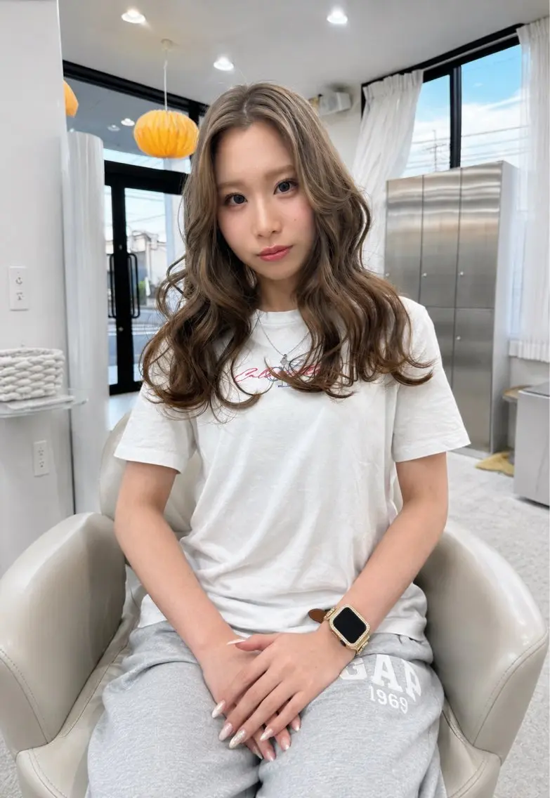 ロング 縮毛矯正 ヘアカラー トリートメント yuimarl切田 はじめ✨のヘアスタイル