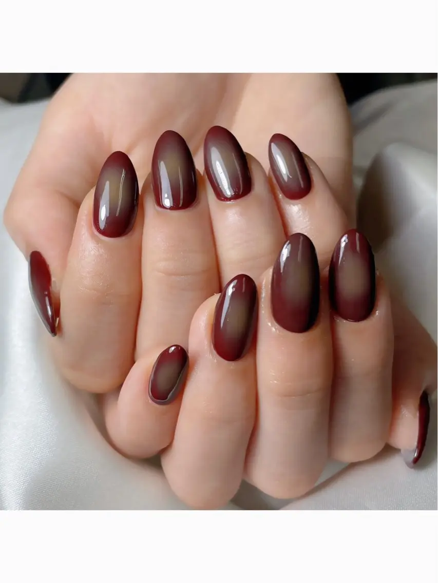 ネイル ブラウン チークネイル 桜ネイル 長さ出し フットネイル ハンドネイル XIINH NAIL SALONのネイルデザイン