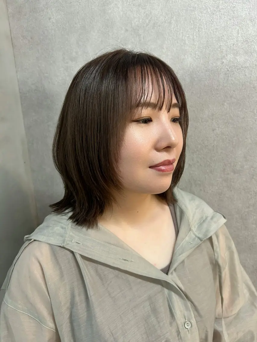 ミディアム カラー カット 井手 素子のヘアスタイル