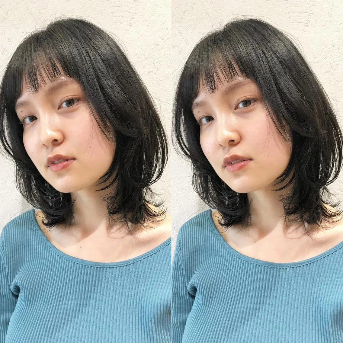 ミディアム カラー ウルフカット カット ヘアカラー 似合わせ レイヤー須川のヘアスタイル