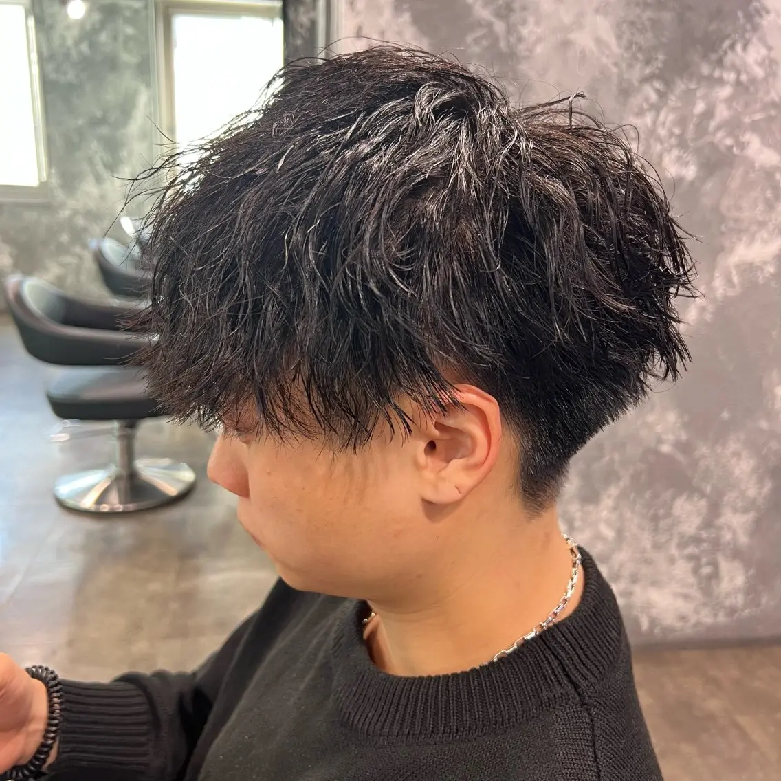ショート カラー パーマ ヘアアレンジ メンズ キッズ アップバング センターパート メンズハイライト マッシュ メンズパーマ 🔷横浜1のパーマ 職人🔷将太郎のヘアスタイル