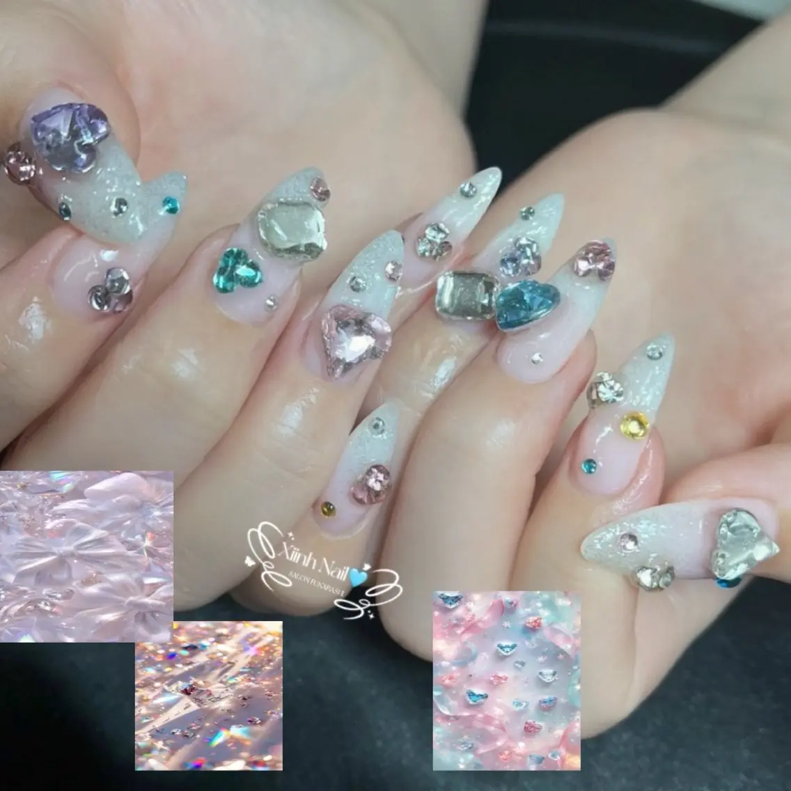 ネイル チークネイル 桜ネイル 長さ出し フットネイル ジェルネイル ハンドネイル XIINH NAIL SALONのネイルデザイン