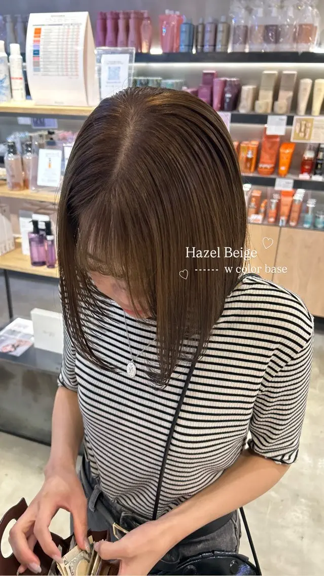 カラー ベージュカラー ブリーチ ダブルカラー ヘーゼル ブリーチなしカラー にかいどうさよ /札幌美容師のヘアスタイル