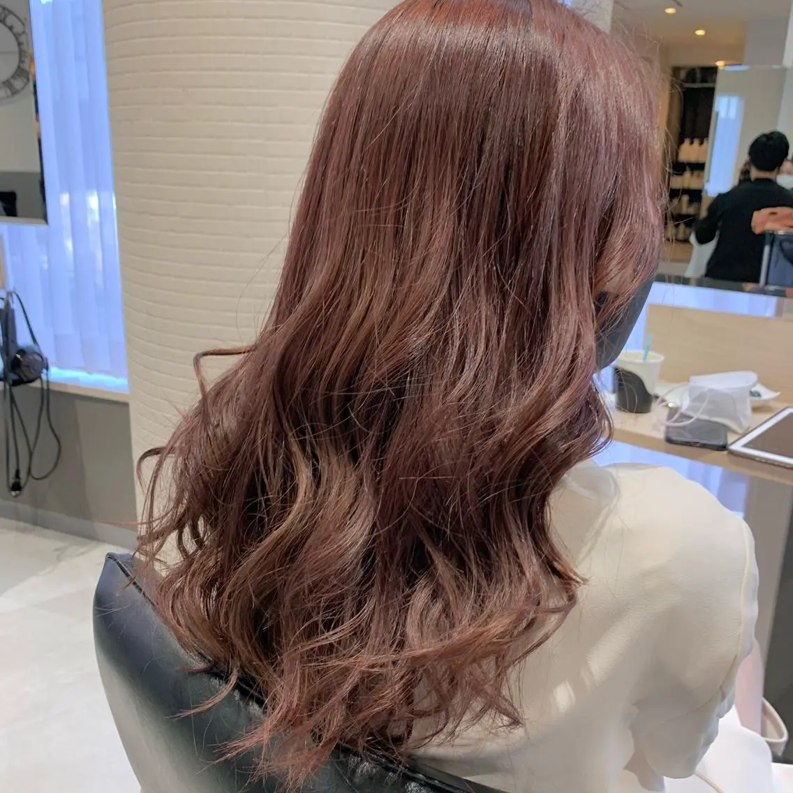 セミロング カラー ブラウンカラー ピンクカラー ピンクブラウン ウサミ/髪質改善 酸性ストレート🌈のヘアスタイル