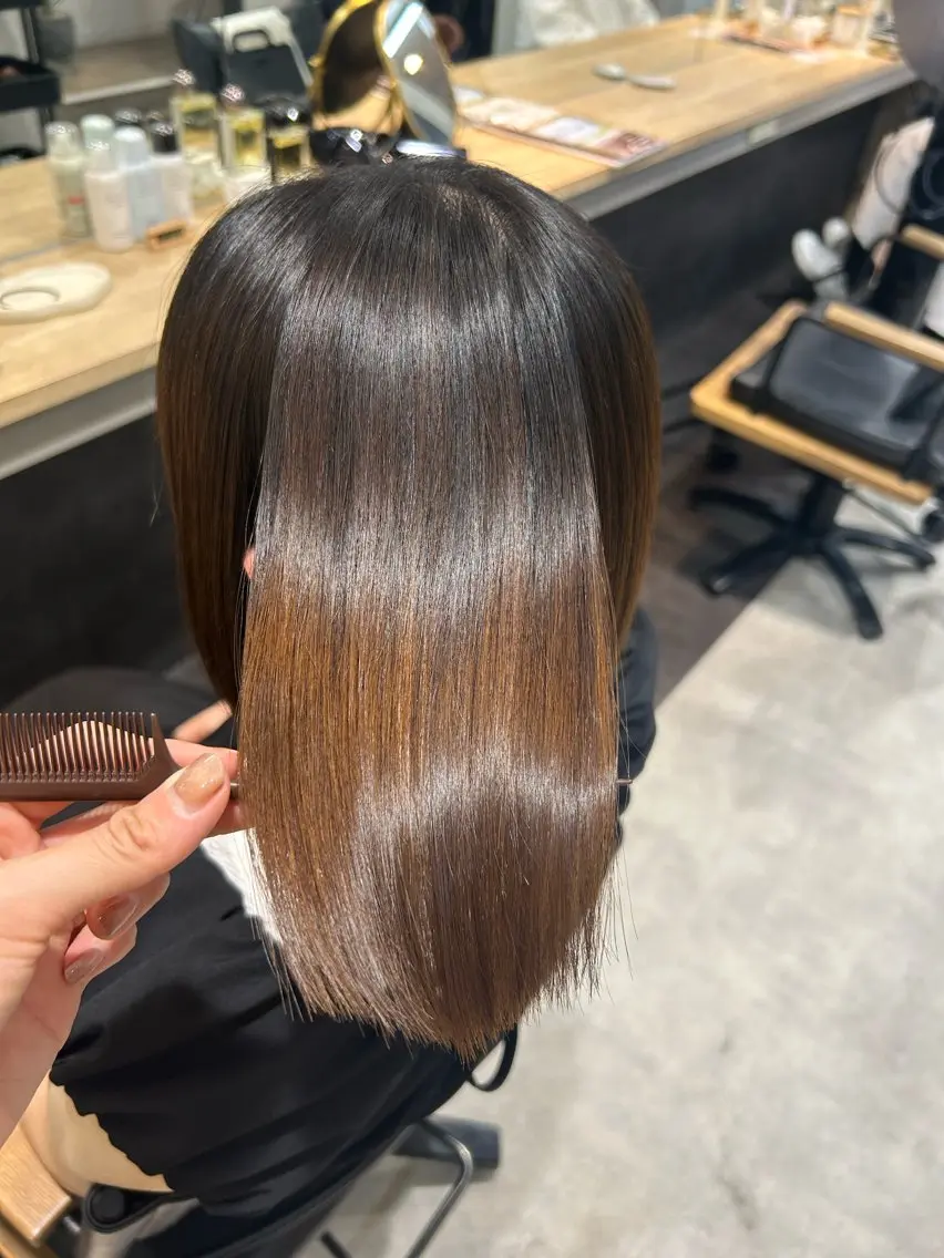 ショート パーマ 髪質改善 ストレートパーマ カット 縮毛矯正 トリートメント hubhair レイヤー/透明感のヘアスタイル