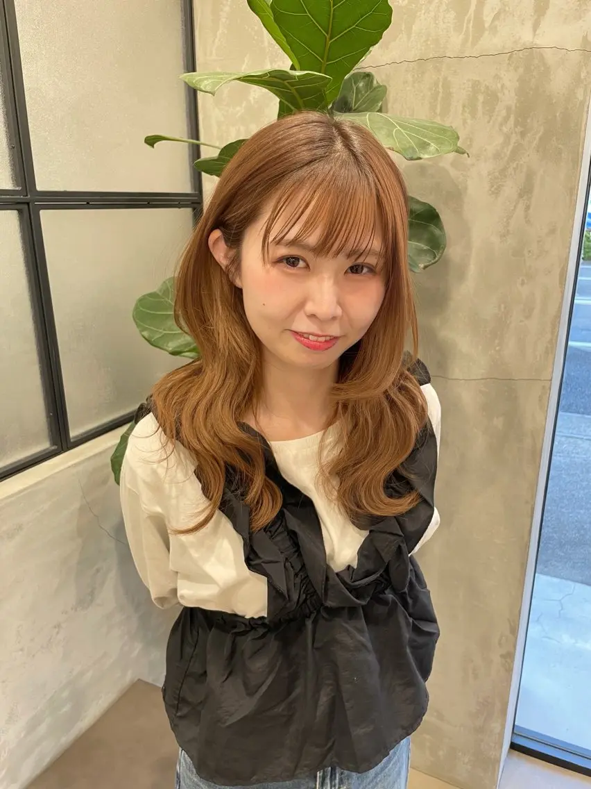 ミディアム ヘアカラー 佐藤 由依/水光カラーのヘアスタイル