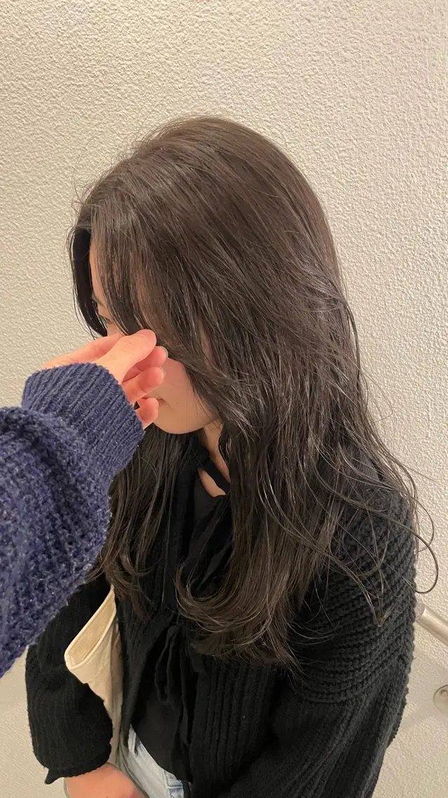 ロング カラー パーマ グレージュ 原宿/ケパーマ 🧺ユウマのヘアスタイル