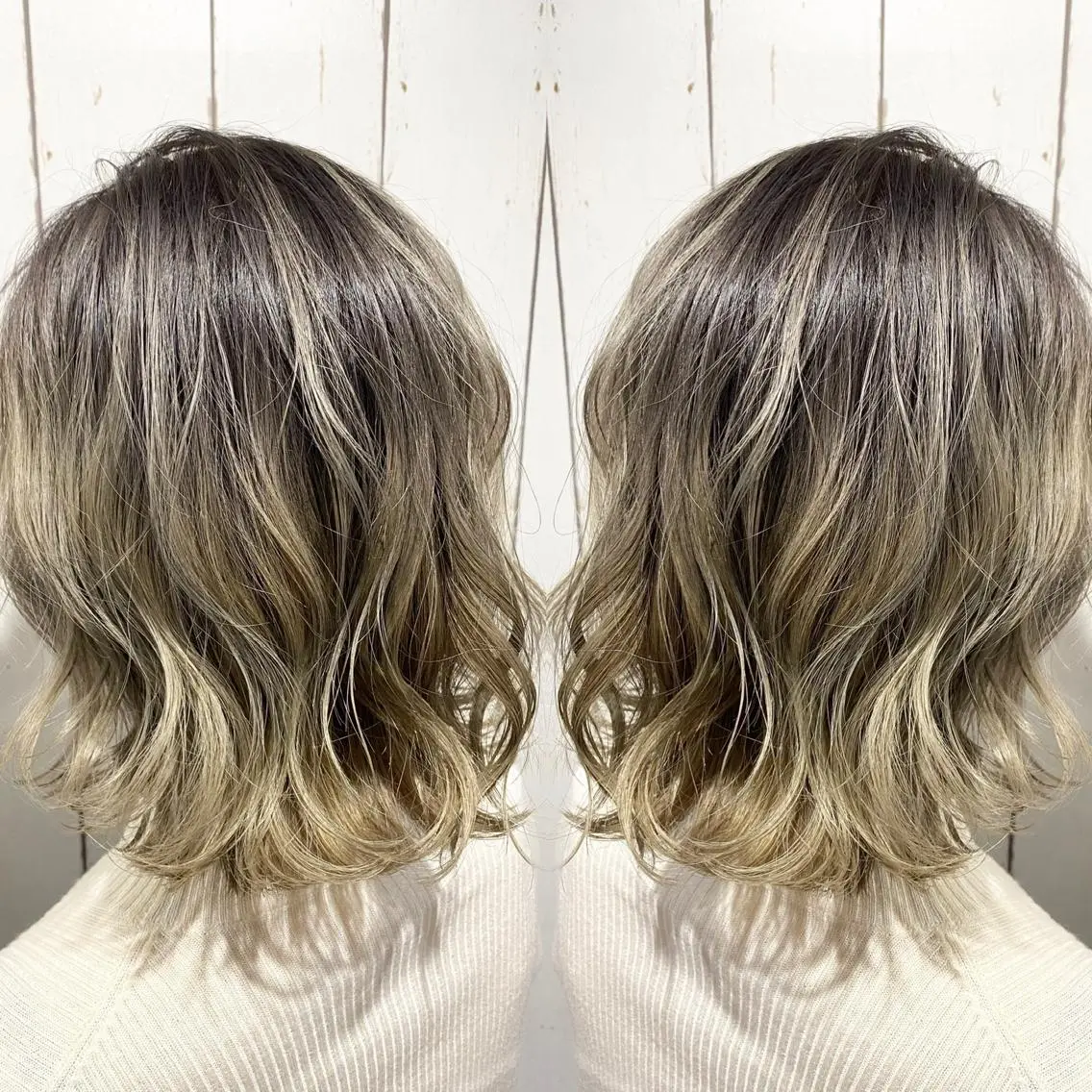 セミロング カラー パーマ ヘアアレンジ アッシュ バレイヤージュ ベージュカラー ブリーチ 透明感カラー カット ヘアカラー トリートメント 👑指名率No.1 👑坂口飛翔のヘアスタイル