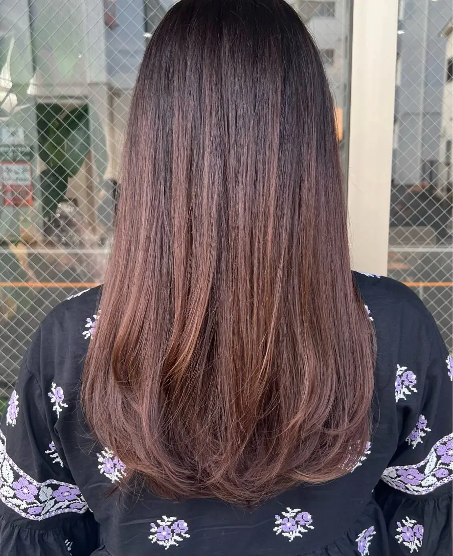 ロング レイヤーカット カット ヘアカラー トリートメント 艶ボブ🤎ボブパーマ 透明感カラー\メンズのヘアスタイル