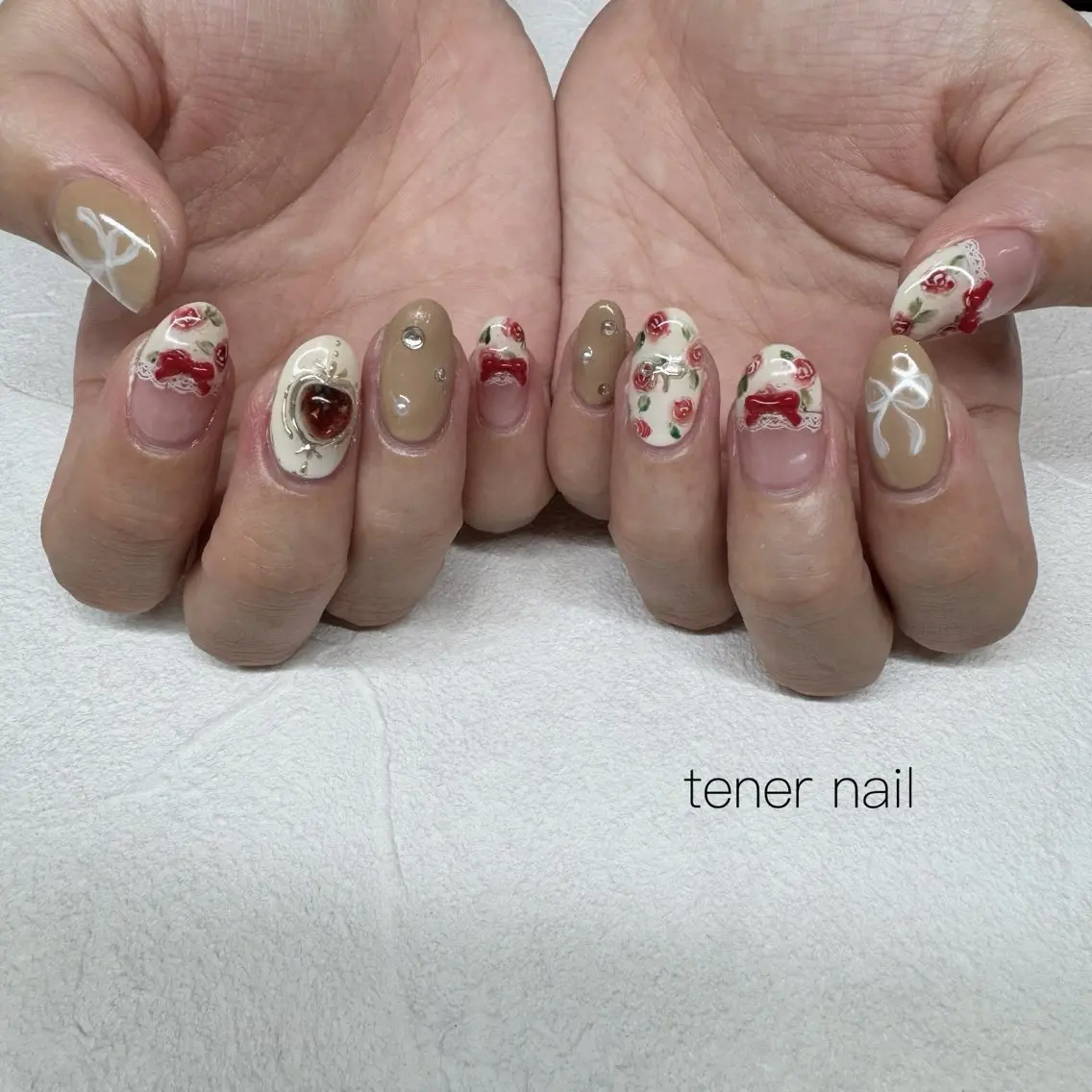 ネイル フラワーネイル ハンドネイル テネルネイル tener nailのネイルデザイン