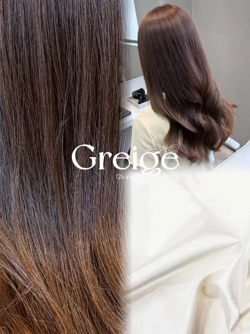 セミロング カラー グレージュ カット ヘアカラー トリートメント MAKO/モテ髪/ ハイトーン/赤みなしのヘアスタイル