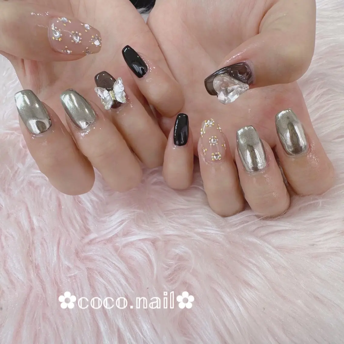 ネイル ハンドネイル lili.nail y2k/長さ出しのネイルデザイン