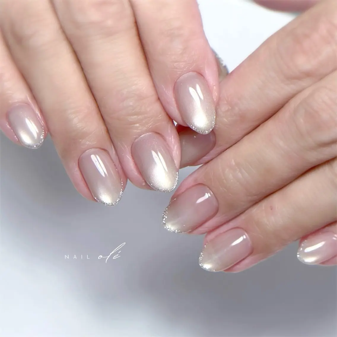 ネイル フレンチネイル ラメ(グリッター) マグネットネイル オフィスネイル シンプルネイル ハンドネイル NAIL oleのネイルデザイン
