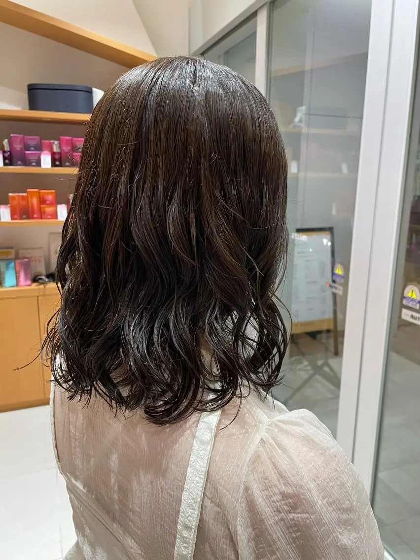 ミディアム パーマ ミディアムパーマ ボブ パーマ ☁️ボブパーマ/ 咲良🪄のヘアスタイル