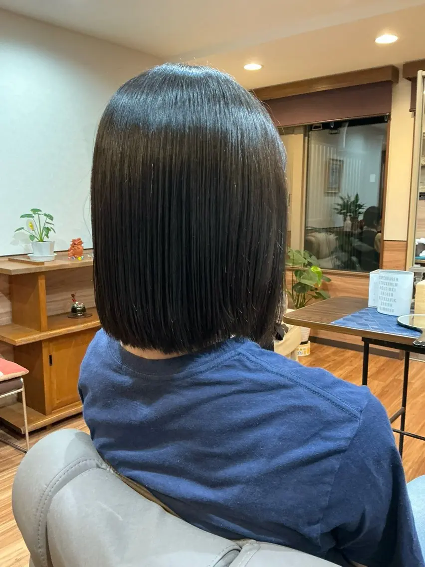 ショート ヘアカラー 縮毛矯正 Annon プライベートサロンのヘアスタイル