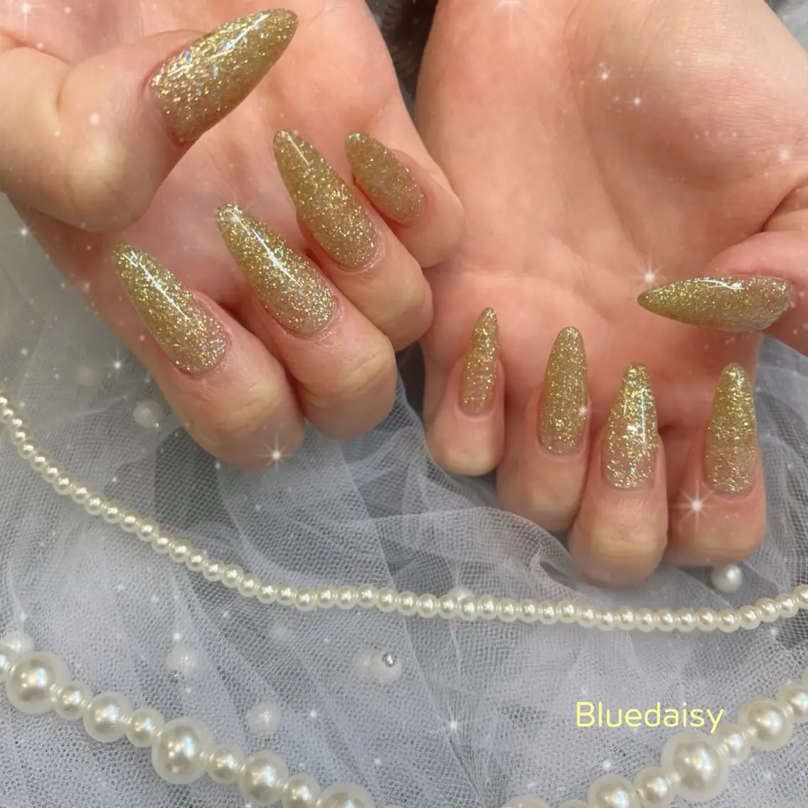 ネイル ゴールド ハンドネイル BlueDaisy 栄本店のネイルデザイン