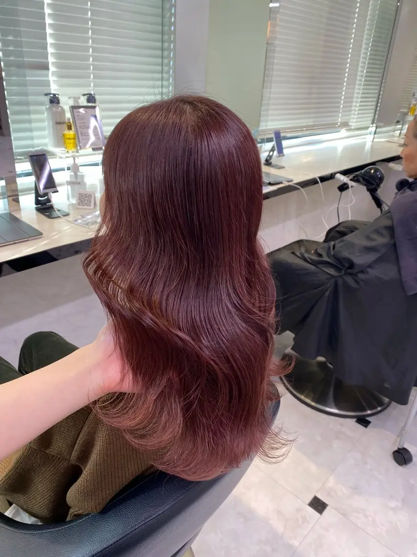 ロング カラー ヘアカラー トリートメント ヘッドスパ ヘアセット ♥️韓国風透明感 暖色misa♥️のヘアスタイル
