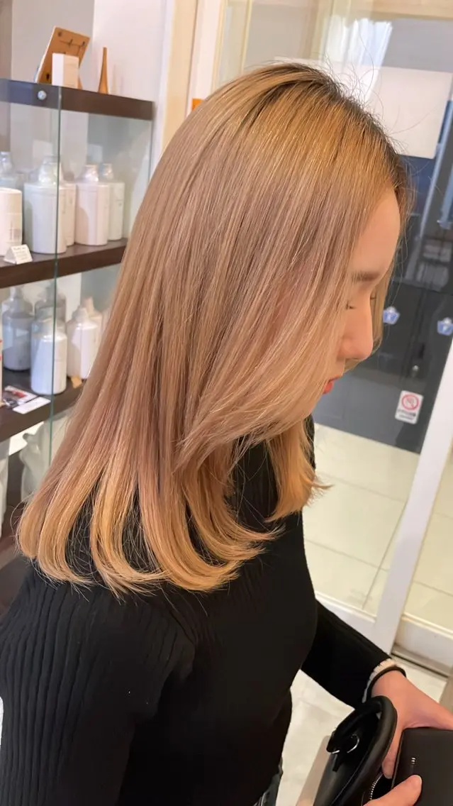 ✨期間限定✨絶対可愛いミルクティー🧡ダブルカラー💛 〖ブリーチ込み〗の写真