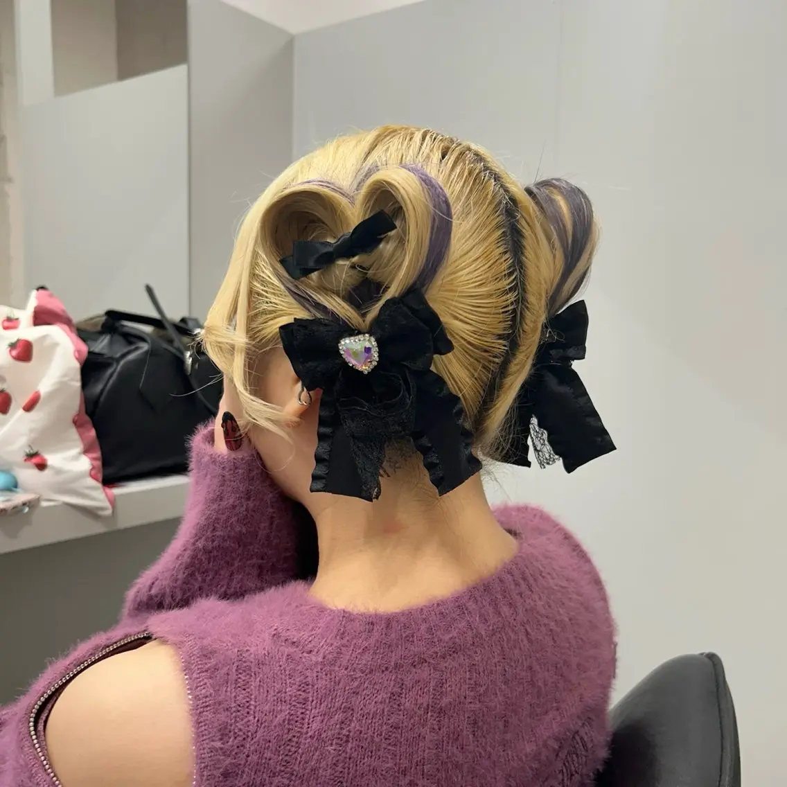 ミディアム ヘアアレンジ お団子ヘア エクステ 髪飾り がもう ゆいこのヘアスタイル
