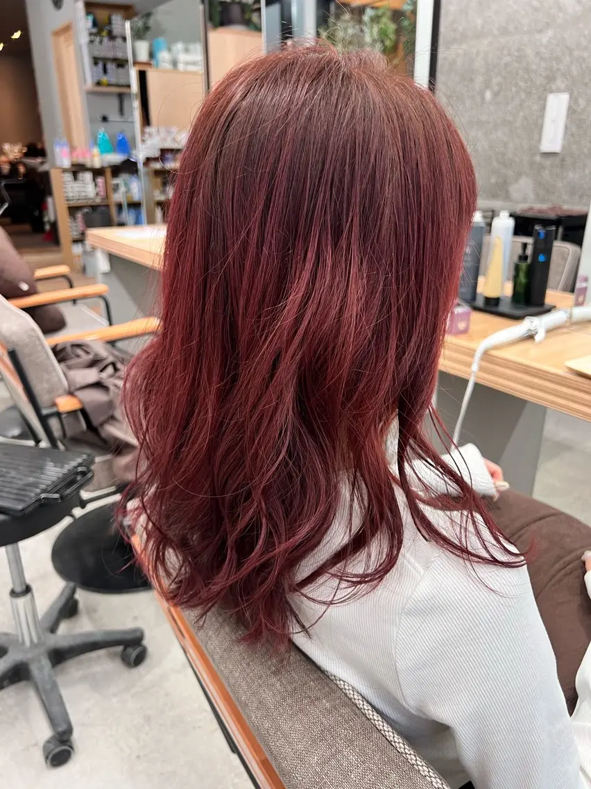 ブリーチなしダブル【イルミナorアディクシー】カラー&トリートメント🩷¥11000【髪質改善】の写真