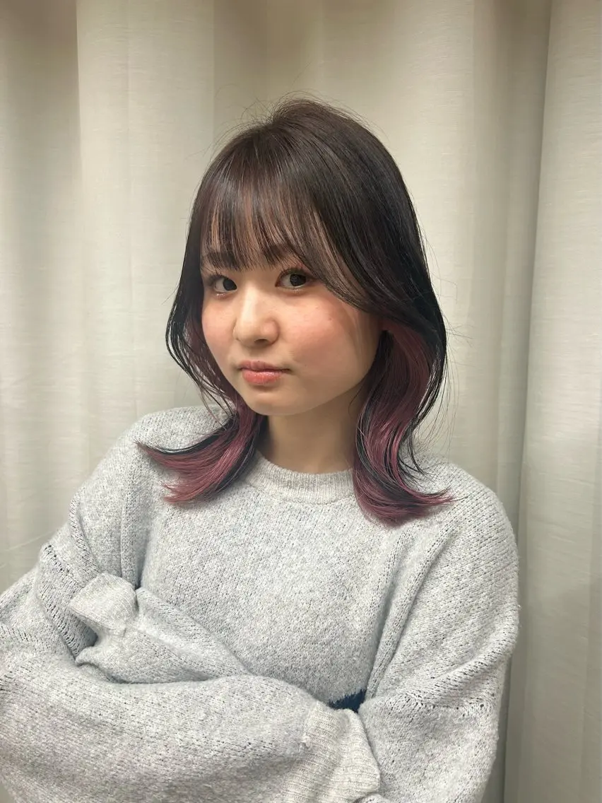 ミディアム カラー カット ヘアカラー 荒谷 薫のヘアスタイル