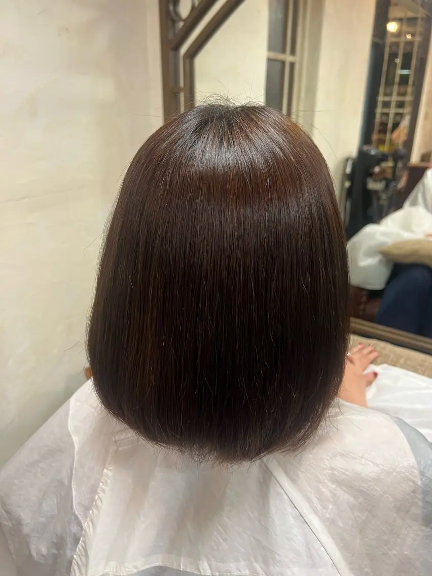 ミディアム 縮毛矯正 るあ/カラー /トリートメント🫧のヘアスタイル