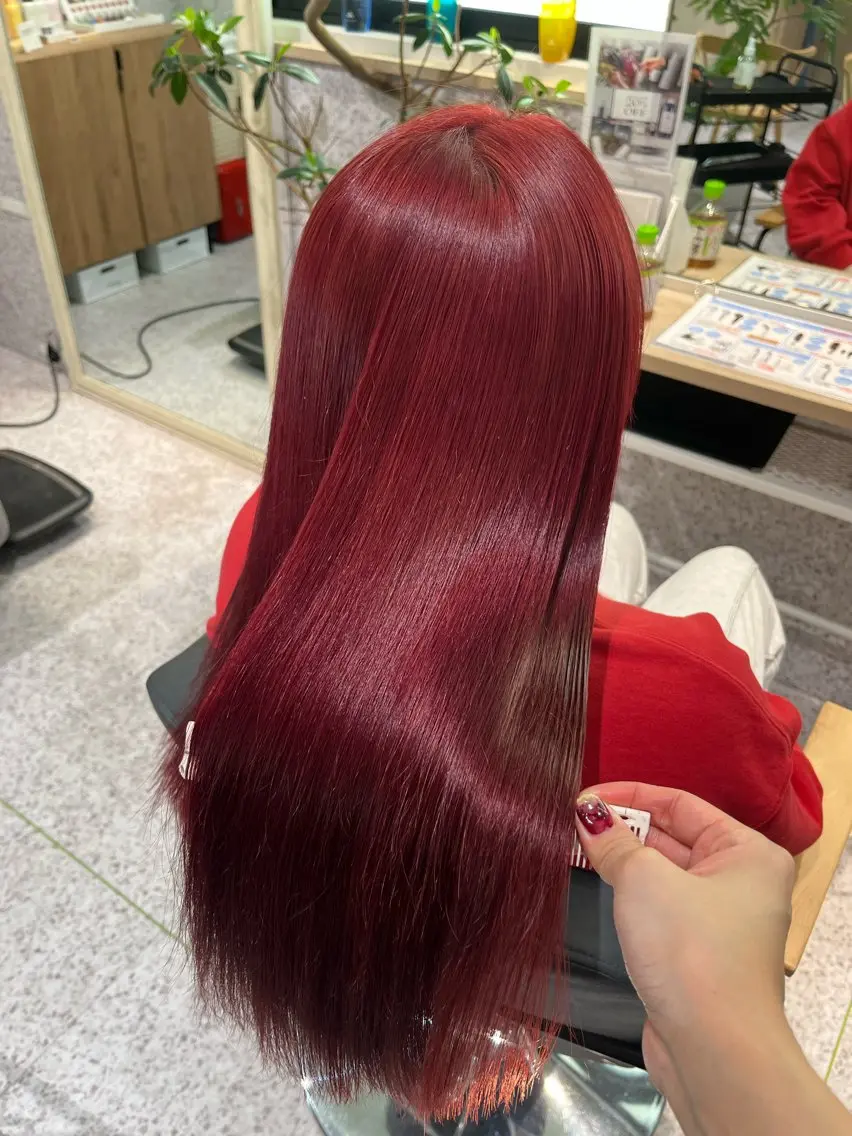 ロング カラー ブリーチ ダブルカラー ハイトーンカラー ブリーチなしカラー 顔周りカット ヘアカラー トリートメント 髪質改善&艶カラー/ ほんだあみ (♡)のヘアスタイル