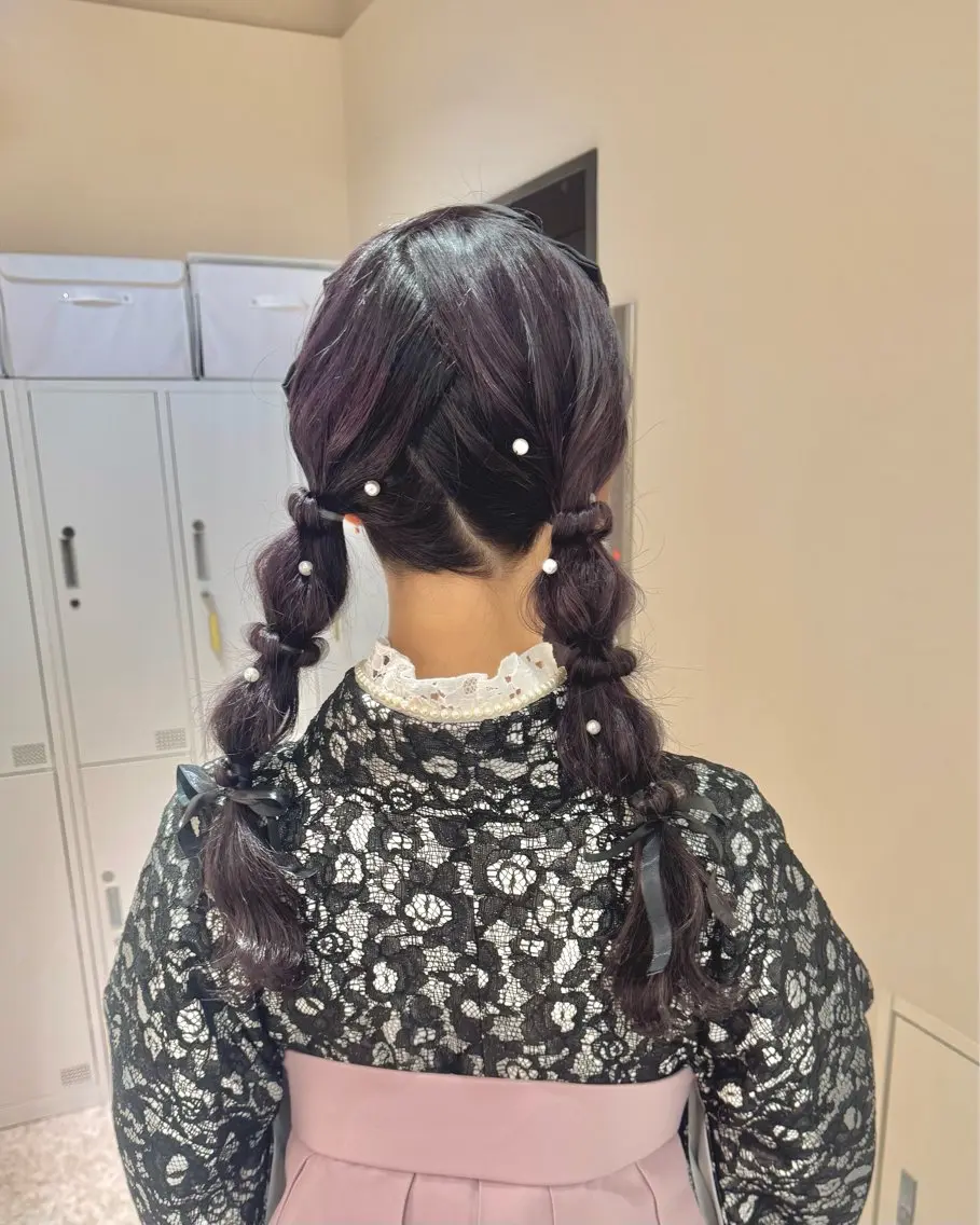 セミロング ヘアアレンジ ヘアセット 心斎橋美容師 🎀mitsukiのヘアスタイル