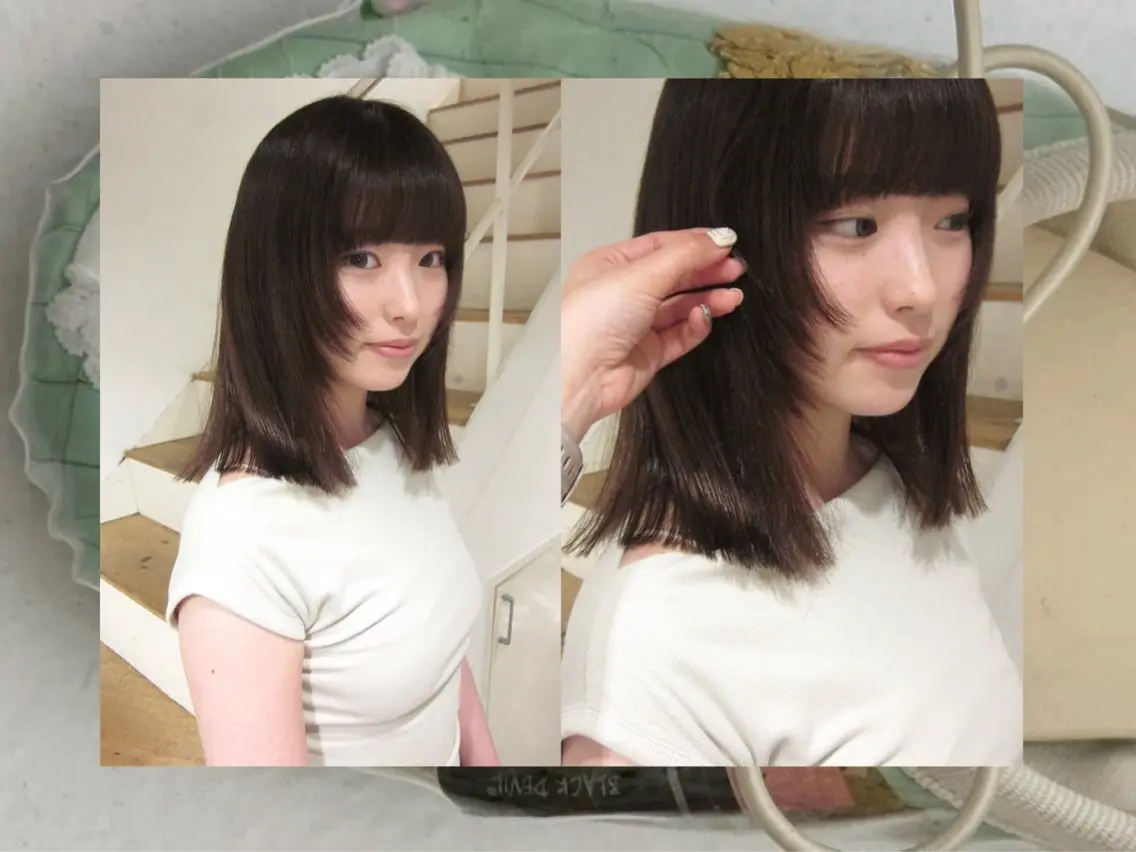 ミディアム yuka | 京都 |カットモデル🧁♡のヘアスタイル