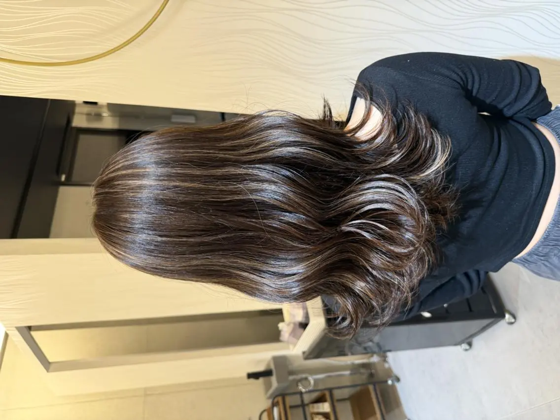 セミロング カラー ヘアカラー トリートメント YUNA/ルミエール カラーモデル募集のヘアスタイル