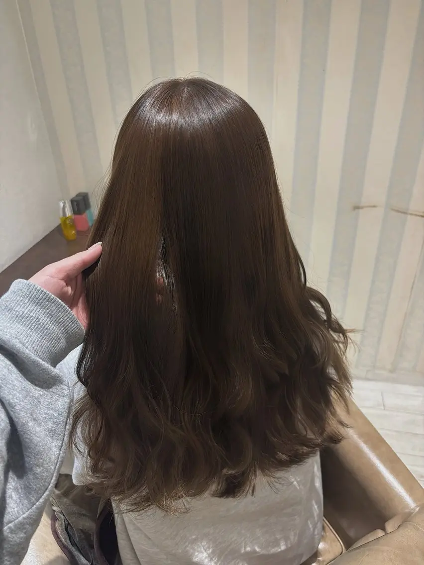 ロング カラー ケアカラー 酸性ストレート ふうか 心斎橋美容室のヘアスタイル