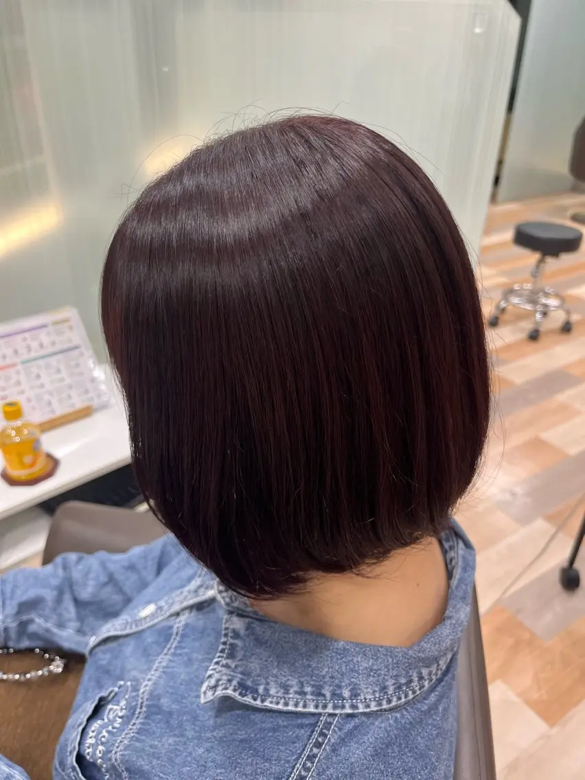 カラー カシス レッドカラー カラー、カットモデル 募集/吉田碧月のヘアスタイル