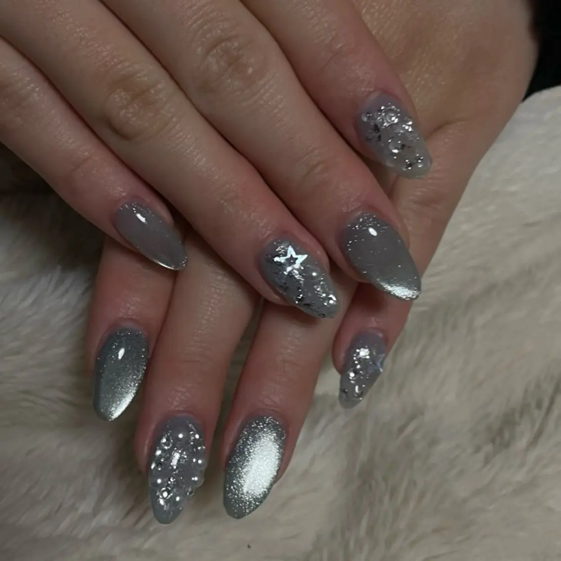 ネイル クリアネイル マグネットネイル ハンドネイル 🦋hana / nail / AOのネイルデザイン