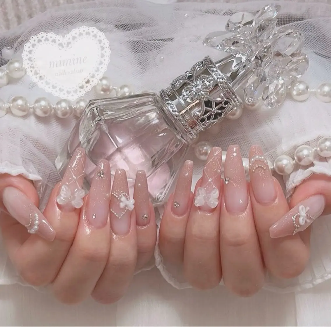 ネイル 長さ出し グラデーション キラキラネイル マグネットネイル ミラーネイル Lee Nails チップ長さだし専門店のネイルデザイン
