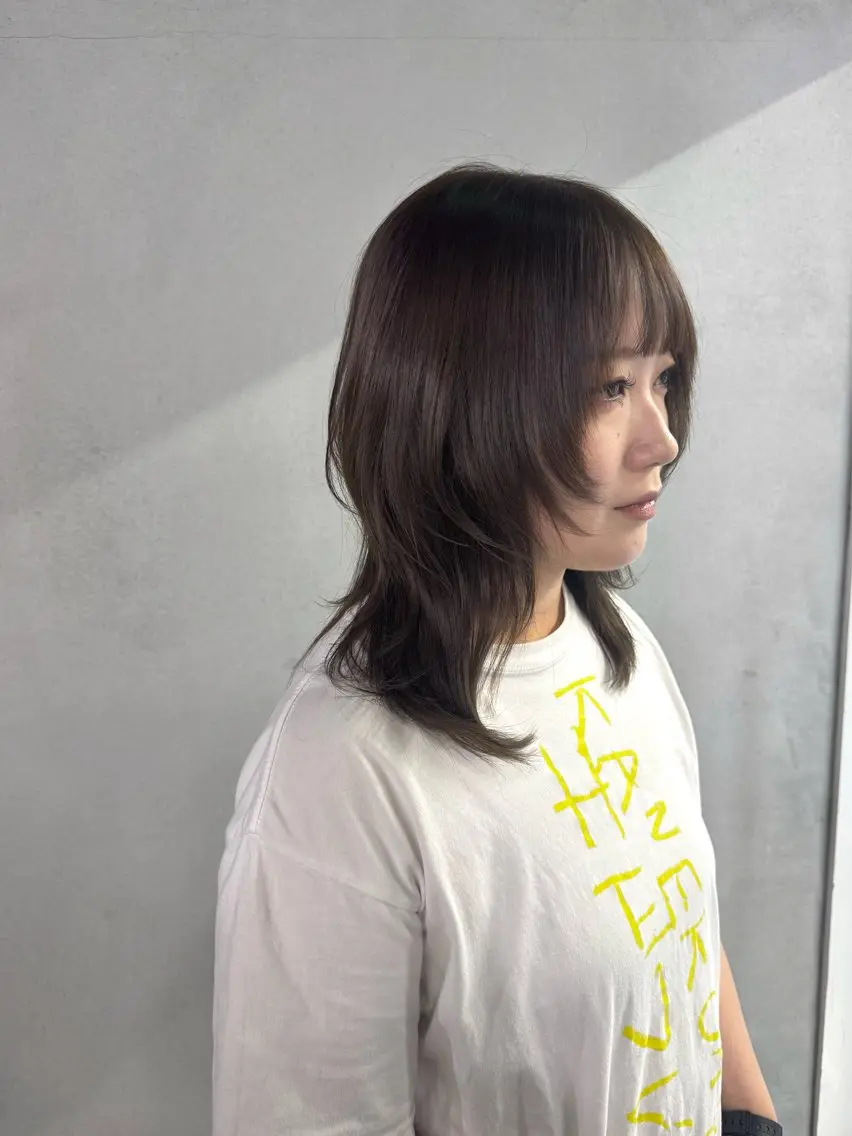 ミディアム カラー アッシュ ハッシュカット カット ヘアカラー トリートメント #tag 佐藤璃美のヘアスタイル