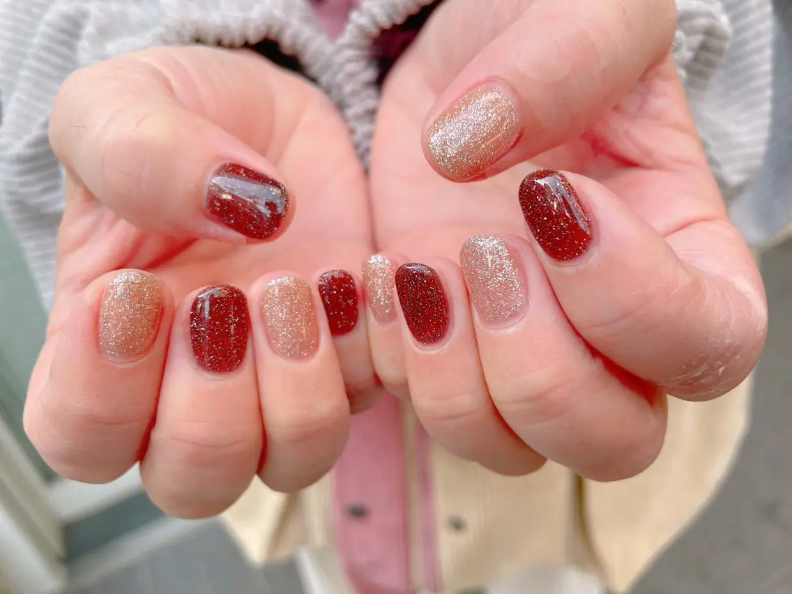 ネイル ジェルネイル ニュアンスネイル パラジェル 冬ネイル ハンドネイル nailroom OHANA🌴のネイルデザイン
