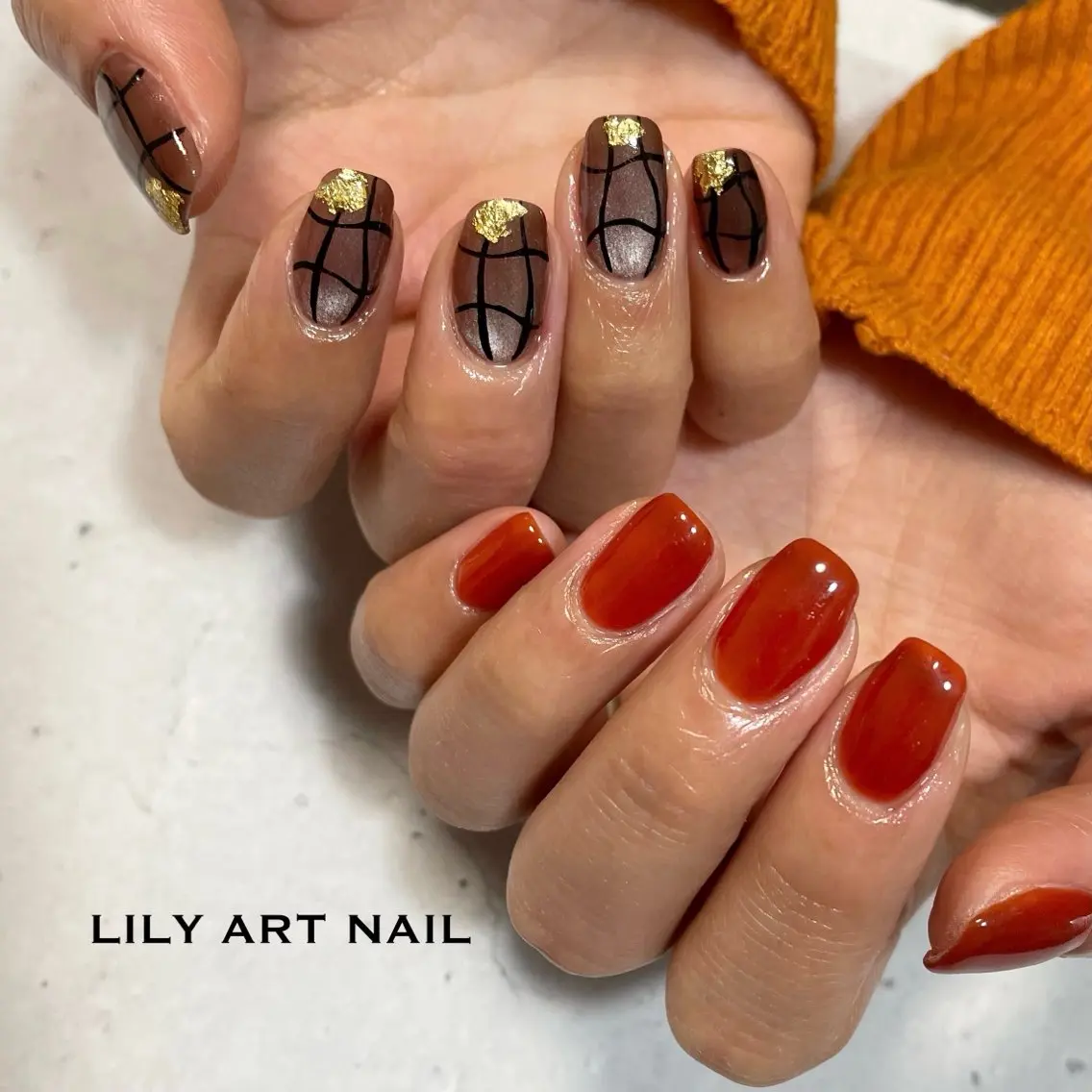ネイル マグネットネイル ハンドネイル LILY  ART NAILのネイルデザイン